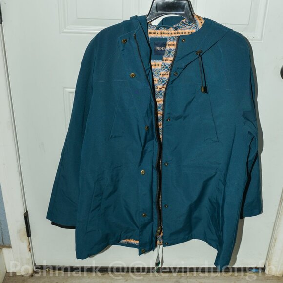 Pendleton Women’s Waterproof Rain Jacket Hooded Wind Resistant Mid-Length Coat - Picture 3 of 5